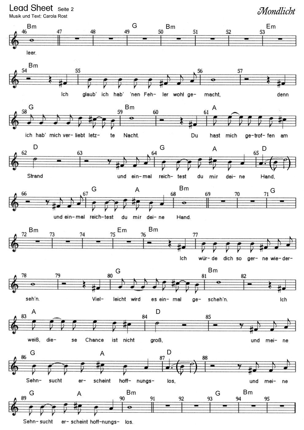 Mondlicht - Lead Sheet 2