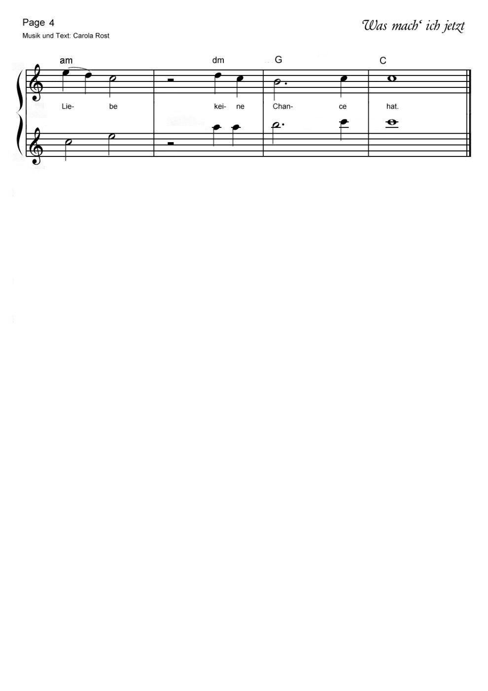 Was mach' ich jetzt - Notenblatt 4