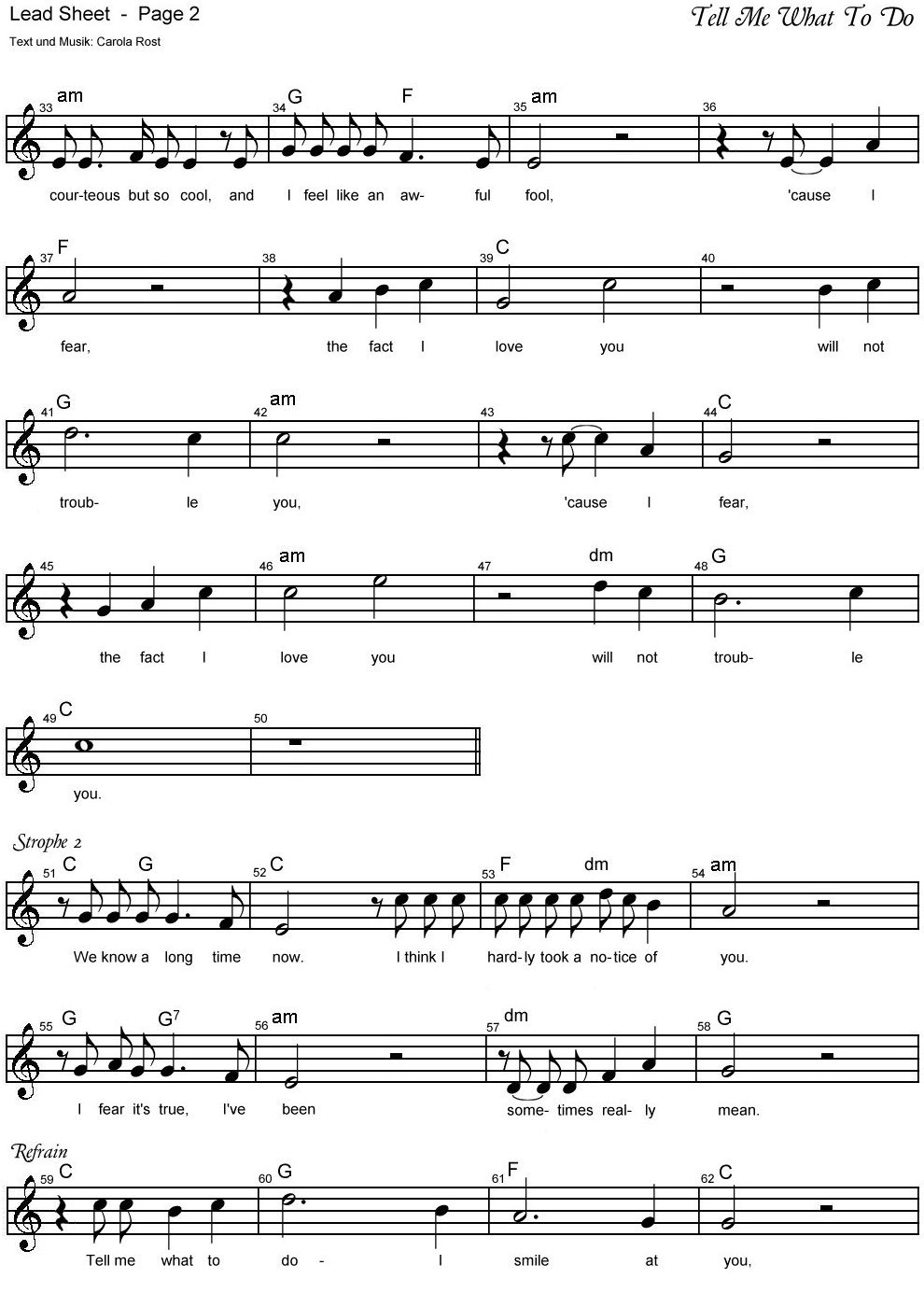 Tell Me What To Do - lead sheet 2