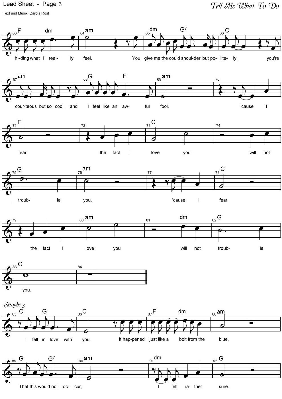 Tell Me What To Do - lead sheet 3