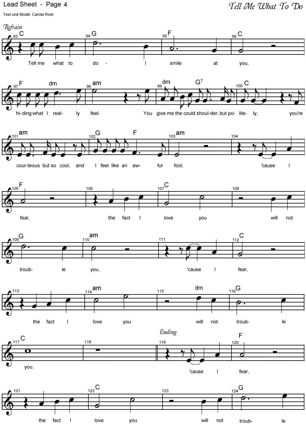 Tell Me What To Do - lead sheet 4