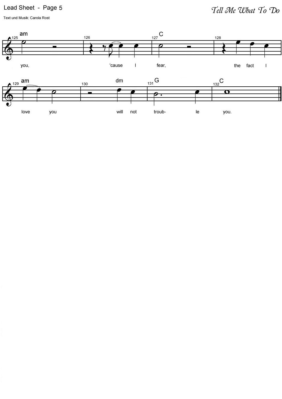 Tell Me What To Do - lead sheet 5