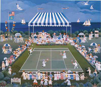 Seaside Tennis - Art Print