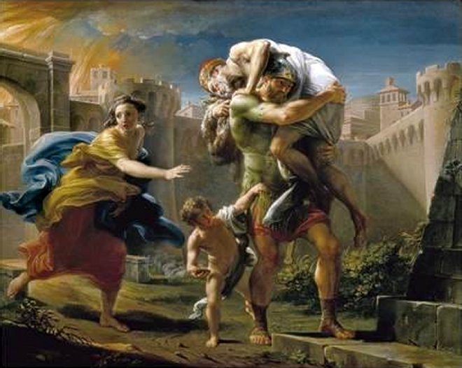 Aeneas and His Family Fleeing Troy by Pompeo Batoni