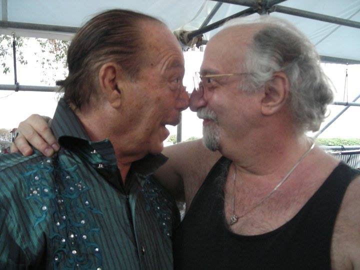 Bob Crawford & Larry Harlow at soundcheck for the premiere of Harlow's 
