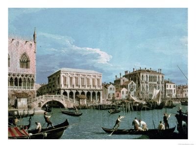 Bridge of Sighs, Venice (la riva degli schiavoni) circa 1740 - by Canaletto