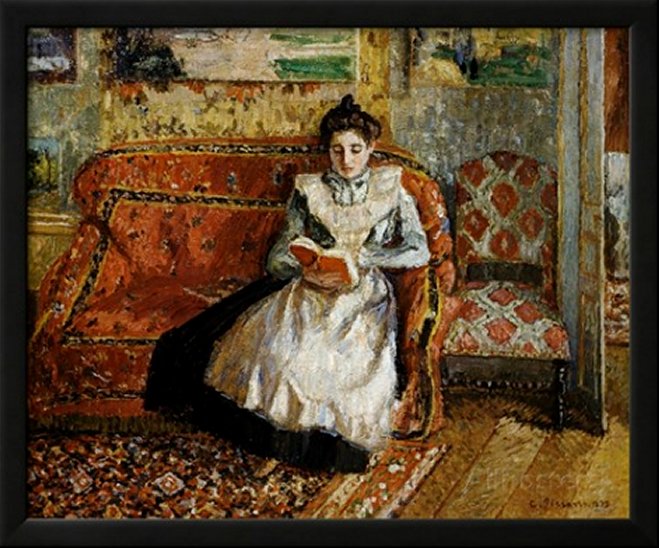 Jeanne Pissarro, Reading - by Camille Pissarro