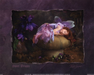 Girl Asleep on Mushroom by Lisa Jane, Art Print