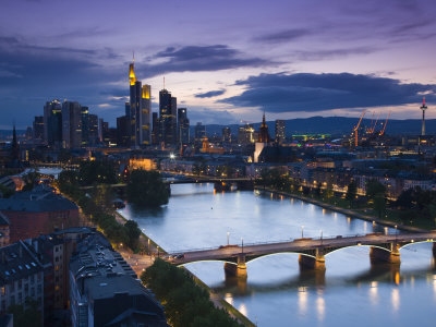 Skyline, Frankfurt am Main, Hessen, Germany, by Walter Bibikow