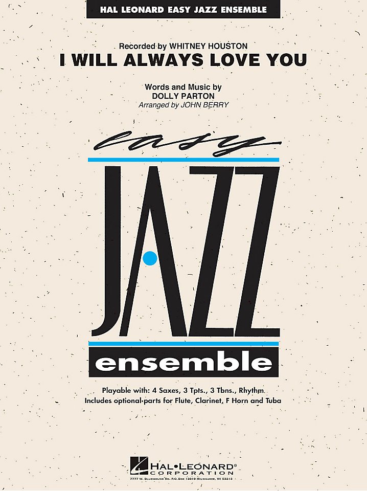 Hal Leonard - Whitney Houston - I Will Always Love You - Easy Jazz Ensemble Series Level 2