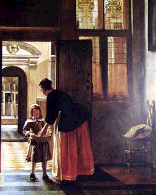 A Boy Bringing Pomegranates by Pieter de Hooch, Art Print