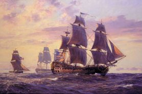 Bonhomme Richard - windjammer painting by Geoff Hunt