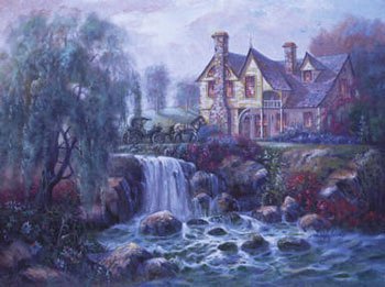 Crestline Falls by Carl Valente, canvas transfer