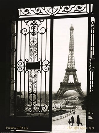 Paris France Black And White. Eiffel Tower, Paris, France,