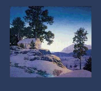 Art Print Evening (Winterscape) by Maxfield Parrish