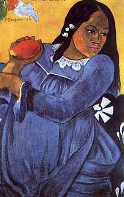 Woman with Mango by Paul Gauguin, Art Print