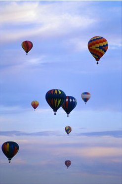 Hot Air Balloons in Flight, Art Print