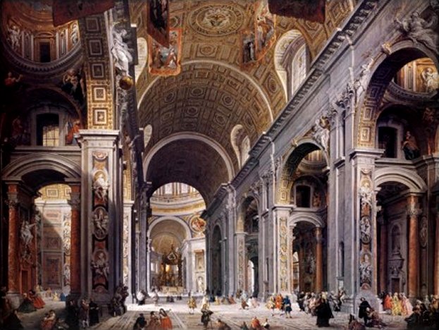 Interior of St. Peter's, Rome, by Giovanni Paolo Pannini