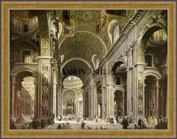 Interior of St.Peters, Rome, by Giovanni Paolo Pannini