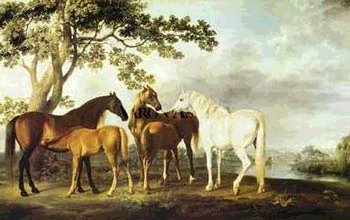 Mares and Foals in a Landscape by George Stubbs, art print