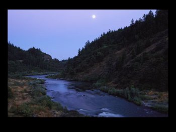 Moon over the Rogue River, Art Print