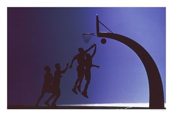 Sihouette of Basketball Players, Poster