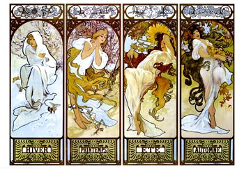The Four Seasons by Alphonse Mucha, Art Print