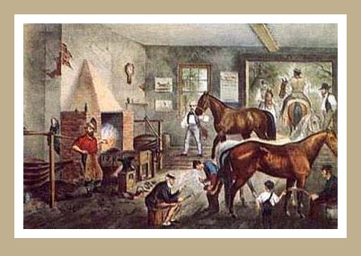 Trotting Cracks-the Forge by Currier & Ives, art print