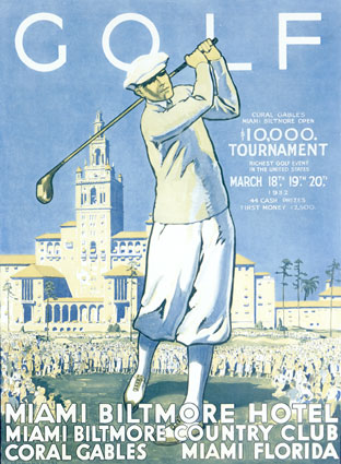Vintage Golf Art Print - Miami Golf Tournament