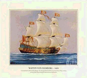 Vintage Ships - Wappen von Hamburg 1668