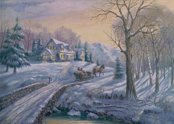 Winter Sunrise by Carl Valente, canvas transfer