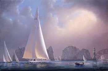Yankee Off the Needles by Tim Thompson, Sailing Ship, Art Print