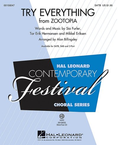 Hal Leonard Try Everything (From Zootopia) Satb By Shakira Arranged By Alan Billingsley